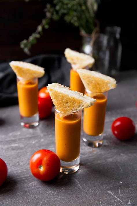 Grilled Cheese Tomato Bisque Shooters Tomato Bisque Grilled Cheese
