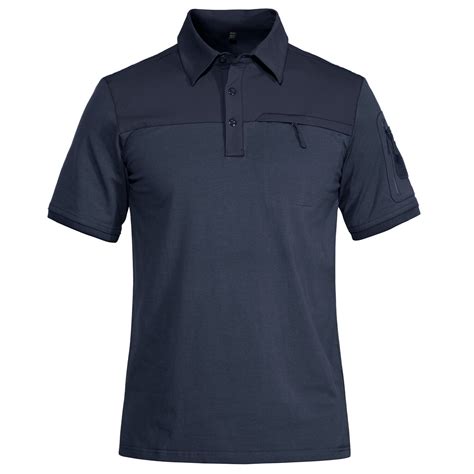 Summer Mens Tactical Polo Shirt Short Sleeve Quick Drying Zip Pocket