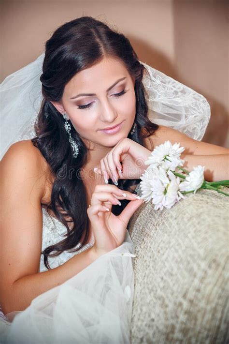 Bride Near The Window On A Wedding Day Stock Photo Image Of Beautiful