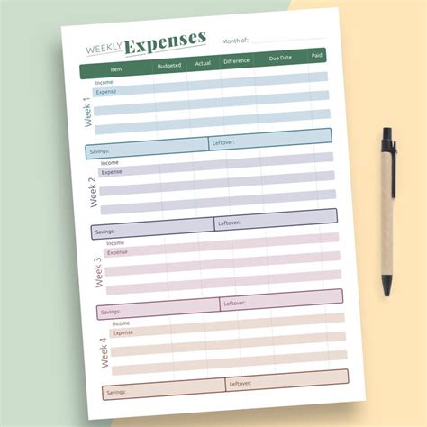 monthly budget planner printable template personal budget etsy