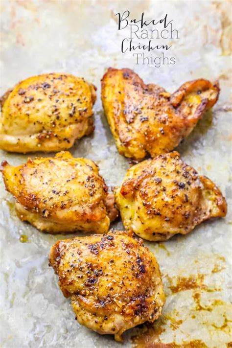 Baked Ranch Dressing Chicken Thighs On Baking Sheet Recipe Picture