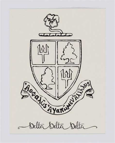 Tri Delta Sorority Crest Stationery Note Cards Tri Delta Delta
