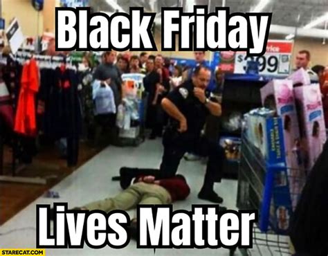 Black Friday Lives Matter Policemans Knee On A Black Person
