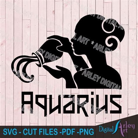 Aquarius Woman Svg Silhouette Cut Files February Birthday Etsy