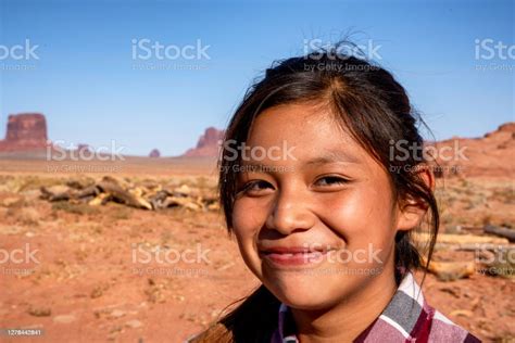 Outdoor Portrait Of A Beautiful Navajo Native American Indian Girl In
