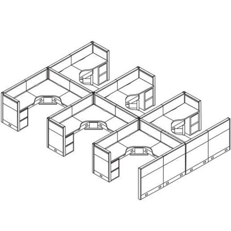 Evolve Open Six Station Cubicles Home Office Design Layout Design