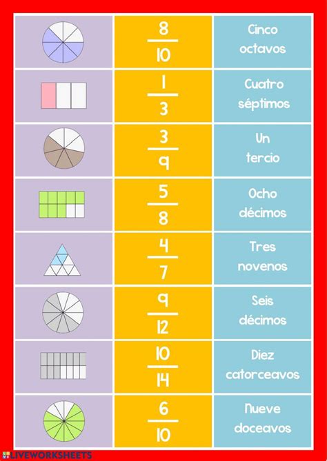 Fracciones Unir Con Flechas Ficha Interactiva Fracciones