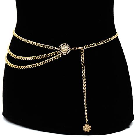 Women S Fashion Multi Layered Waist Chain Belt Fannyme