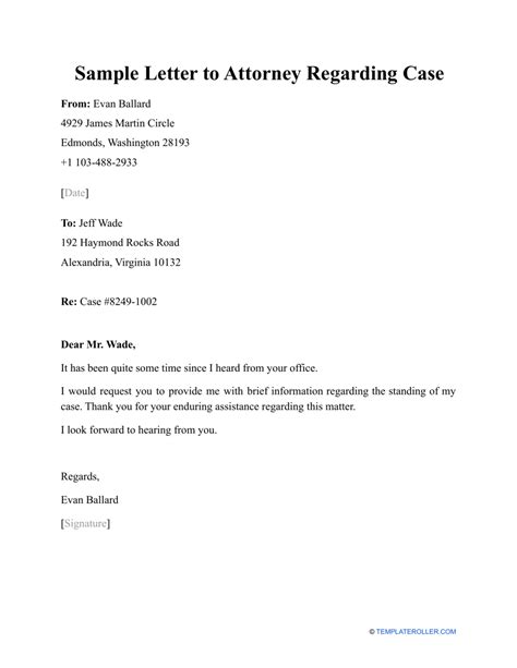 Sample Letter To Attorney Regarding Case Fill Out Sign Online And Download Pdf Templateroller