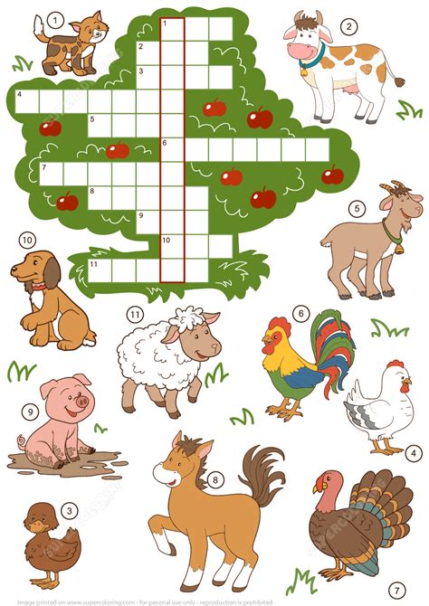 Animal Crossword Puzzles Carinewbi