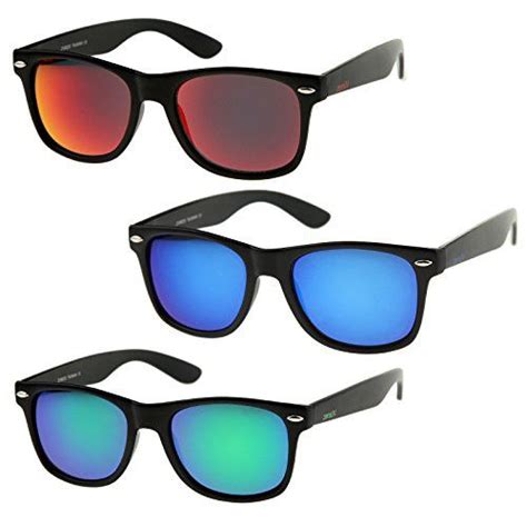 zerouv retro 80 s classic colored mirror lens square horn rimmed sunglasses for men women