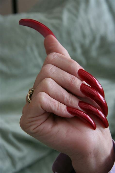 opi not really a waitress long red nails curved nails long fingernails