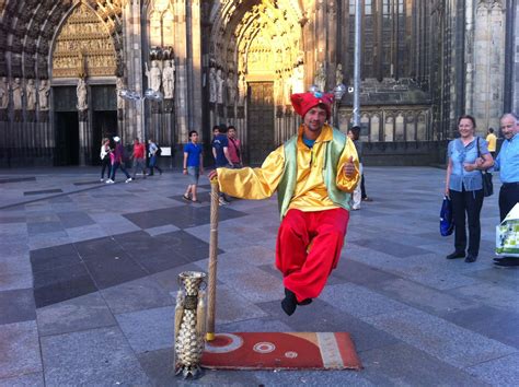 Amazing Street Performer Artist Outside Cologne Cathedral In Germany