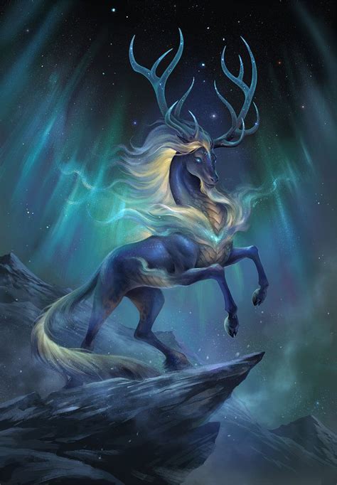 Aurora Kirin By Sandara Cute Fantasy Creatures Mythical Creatures Art