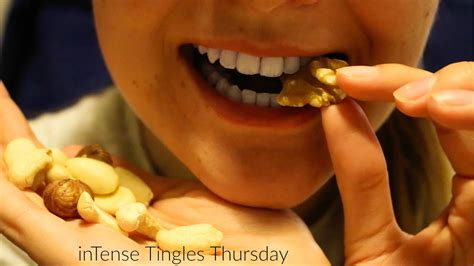 binaural asmr ♥ eating nuts chewing and mouth sounds youtube
