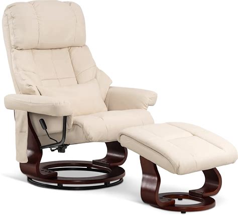 Mcombo Recliner With Ottoman Reclining Chair With Vibration Massage And Removable Lumbar Pillow