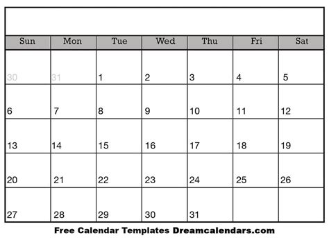 Blank Calendar Of Events Template Calendar Inspiration
