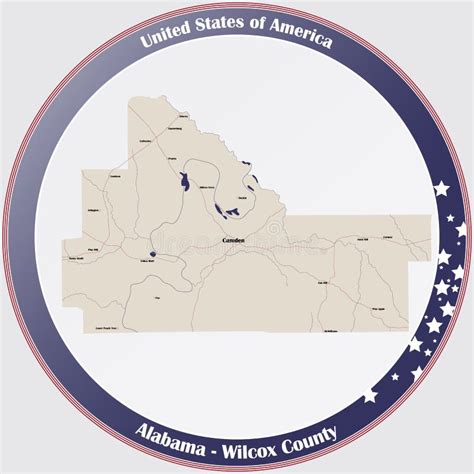 Map Of Wilcox County In Alabama Stock Vector Illustration Of Round