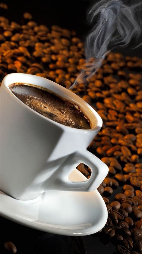 Download Wallpaper 750x1334 Coffee Cup Steam Grain Saucer Iphone 6