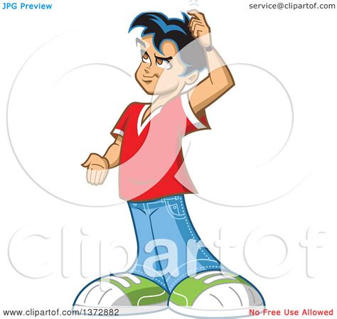 Clipart Of A Forgetful Young Man Trying To Remember