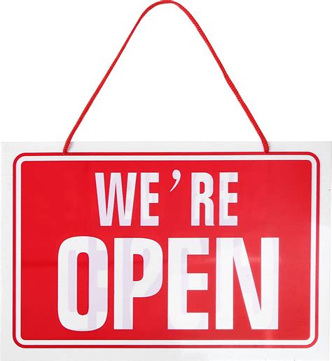 Were Open Sorry Were Closed Sign Shop Restaurant Red Hanging
