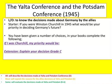 Ppt The Yalta Conference And The Potsdam Conference 1945