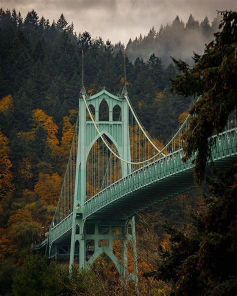 The Beautiful St Johns Bridge In Portland Oregon