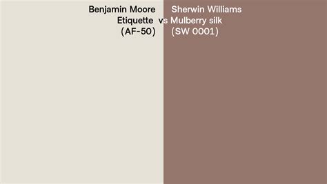 Benjamin Moore Etiquette AF 50 Vs Sherwin Williams Mulberry Silk SW