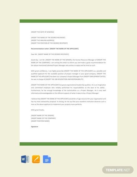 40 Recommendation Letter Format Templates