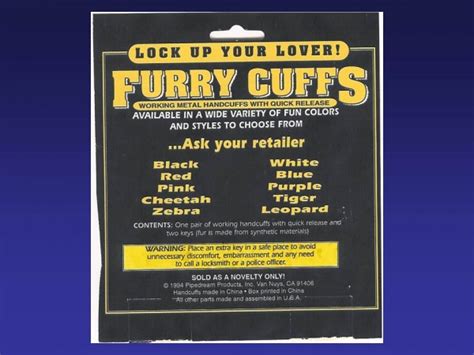 Warning Furry Handcuffs Present Risk Of Embarrassment
