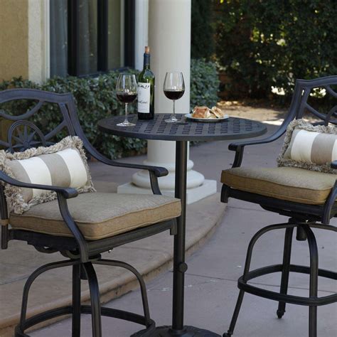 Darlee Ten Star 3 Piece Cast Aluminum Patio Bar Set