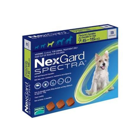 Nexgard Spectra Flea Treatment Medium 76 15kg 3 Pack Nexgard