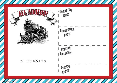 Or downloaded video files using bit torrent? Free Printable Vintage Train Ticket Invitation Template ...