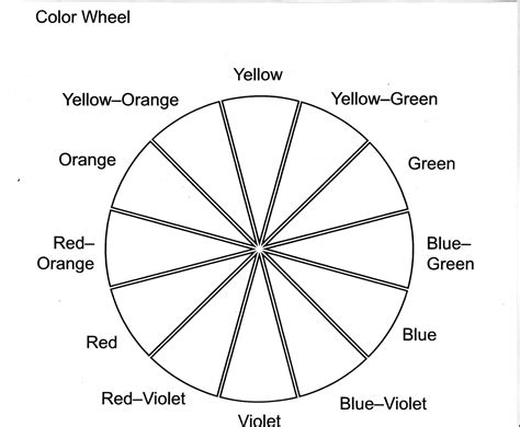 Blank Color Wheel Printables Color Wheel Design Paint Color Wheel