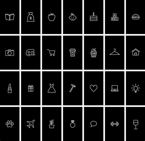 30 Monochrome Instagram Highlight Icons In 2021 Black And White