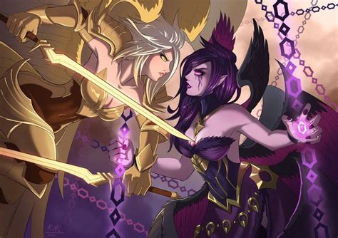 Kayle And Morgana By Kriniere Lol League Of Legends League Memes Character Inspiration