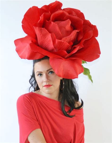 The Original Giant Red Rose Huge Fascinator Etsy Fatos De Carnaval