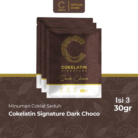 Jual Cokelatin Signature Minuman Coklat Seduh Dark Choco Isi 3 Sachet