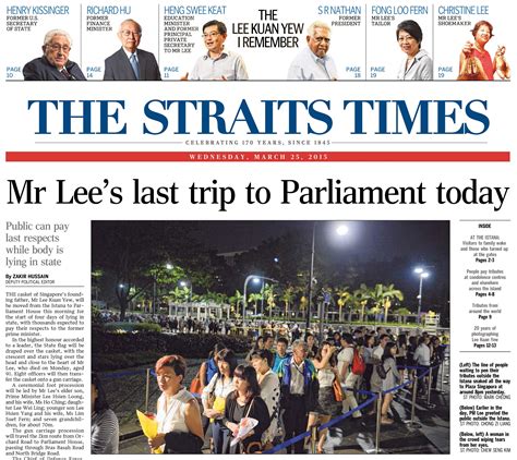 Read full articles from the straits times and explore endless topics, magazines and more on your phone or tablet with google news. Remembering Lee Kuan Yew: The Straits Times' full print coverage, Singapore News & Top Stories ...
