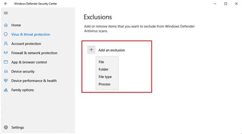 Stop Windows Defender Deleting Files On Windows 10