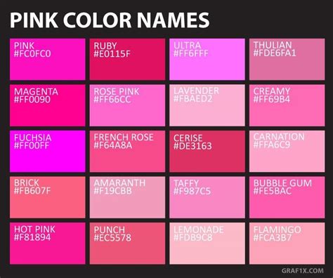 Shades Of Pink Color Palette With Hex Code HARUNMUDAK