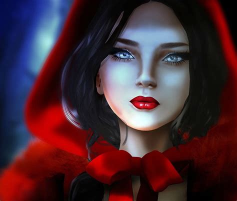 1080p Free Download Little Red Riding Hood Red Riding Hood Brunette Fantasy Girl Digital