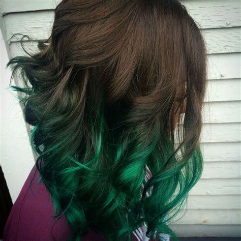 Beautiful Brown And Green Ombré Green Hair Ombre Brown Hair Dye