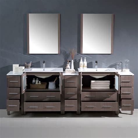 Great savings & free delivery / collection on many items. Fresca Torino 96" Gray Oak Modern Double Sink Bathroom ...