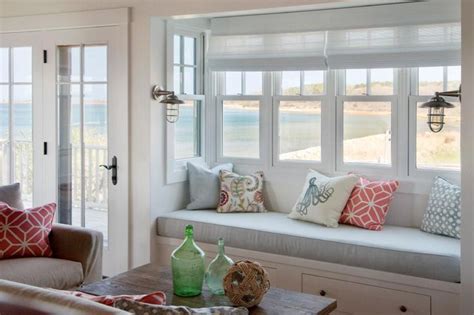 Breezy Coastal Beach Cottage With Open Floor Plan Window Seat Design