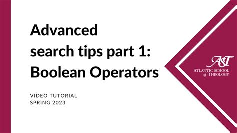 Advanced Search Tips Part 1 Boolean Operators Youtube