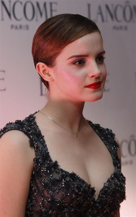Emma Watson Looks Very Sexy Wearing Little Bareback Dress At Lancome Promotion I Porn Pictures