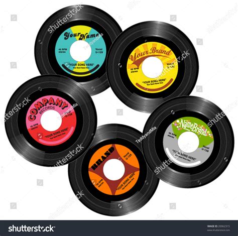 Vintage 45 Record Labels Stock Vector Illustration 20062315 Shutterstock