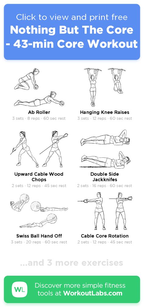 Nothing But The Core 43 Min Core Workout Click To View And Print