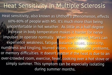 Multiple Sclerosis Heat Sensitivity Uhthoffs Syndrome Chronic